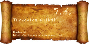 Turkovics Anikó névjegykártya