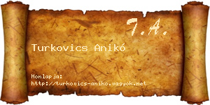 Turkovics Anikó névjegykártya